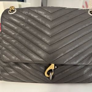 REBECCA MINKOFF Edie Flap Shoulder Bag in color graphite